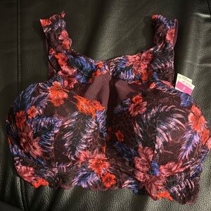 Lace & Mesh Floral PINK Push Up Bralette! Size: Small Brand New with tags!